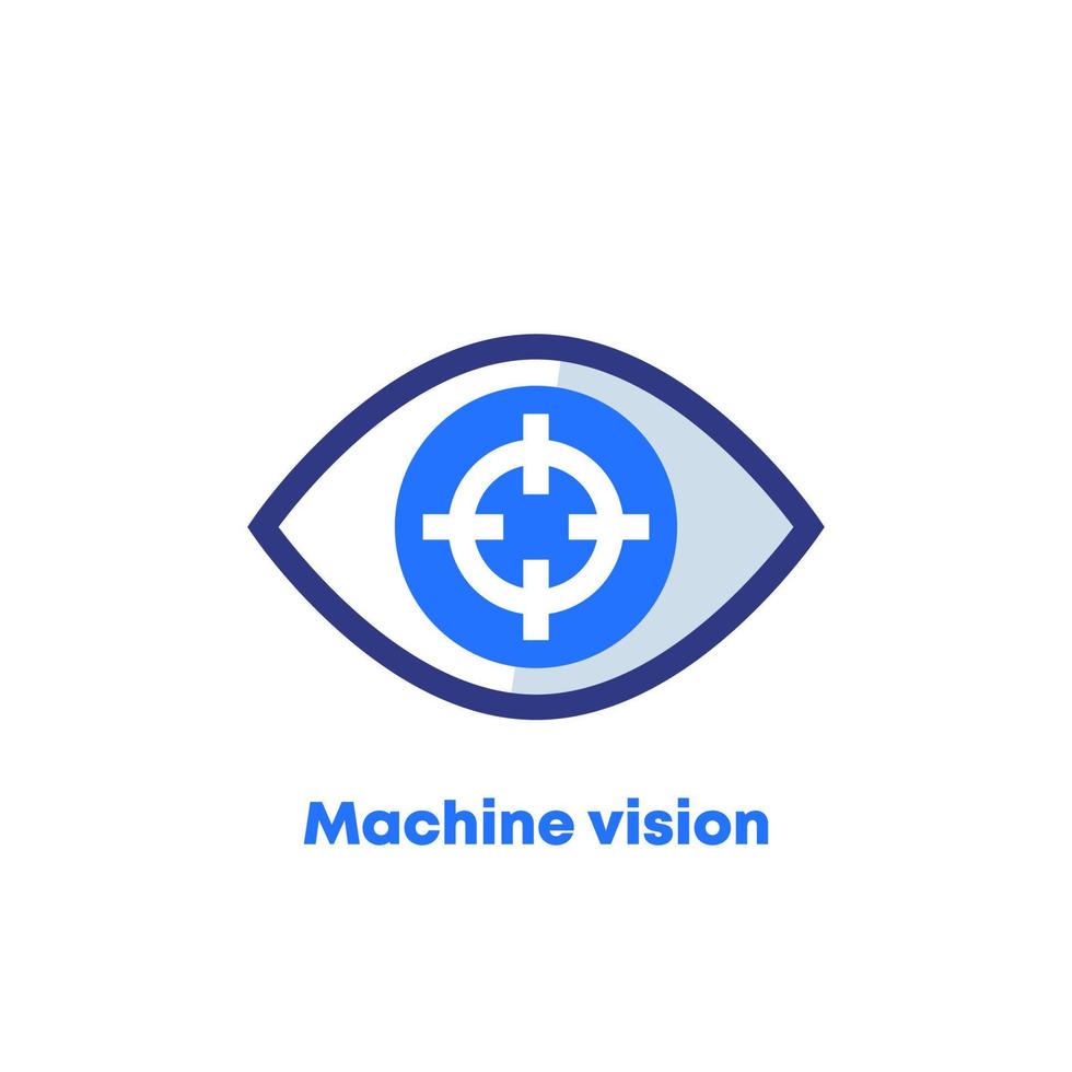 Machine vision, visual recognition vector icon