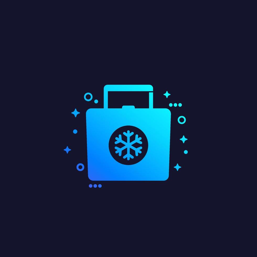 Portable cooler icon vector