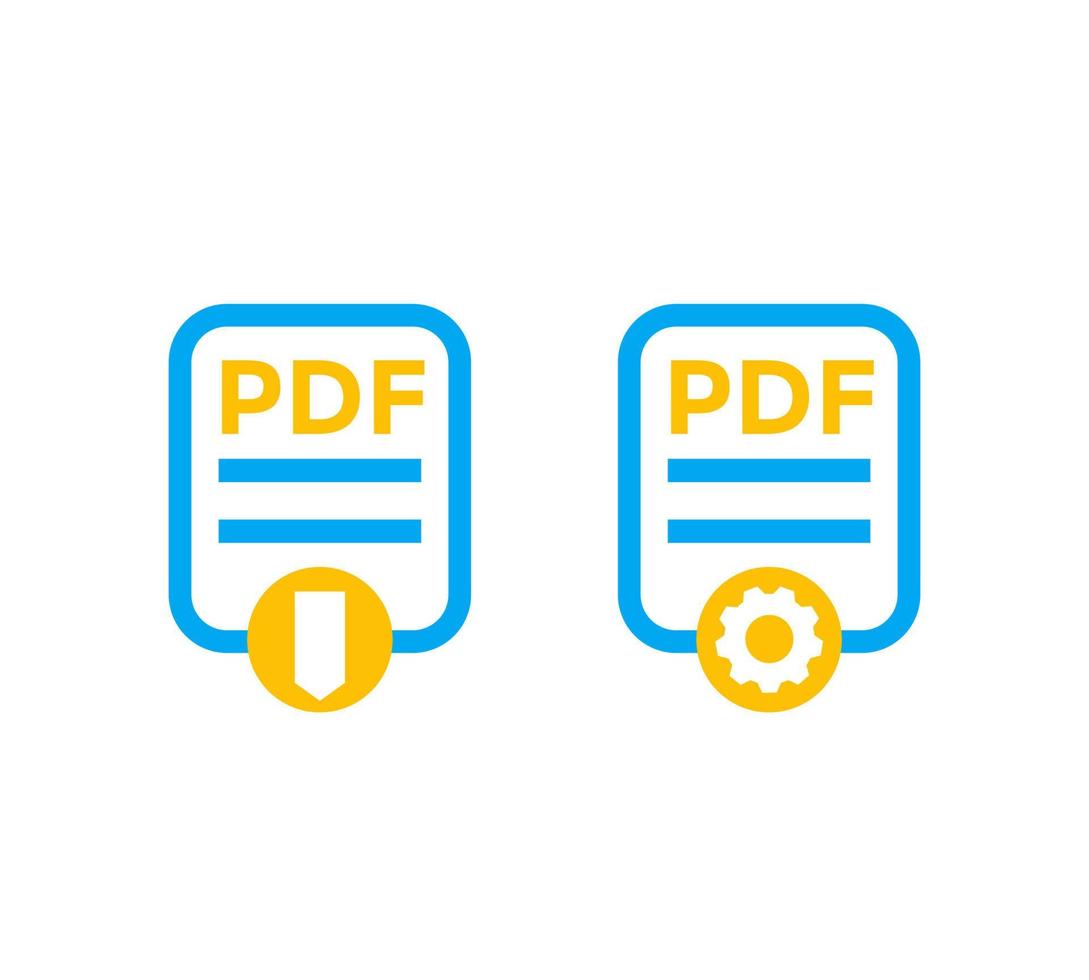iconos de archivo pdf aislados en blanco vector