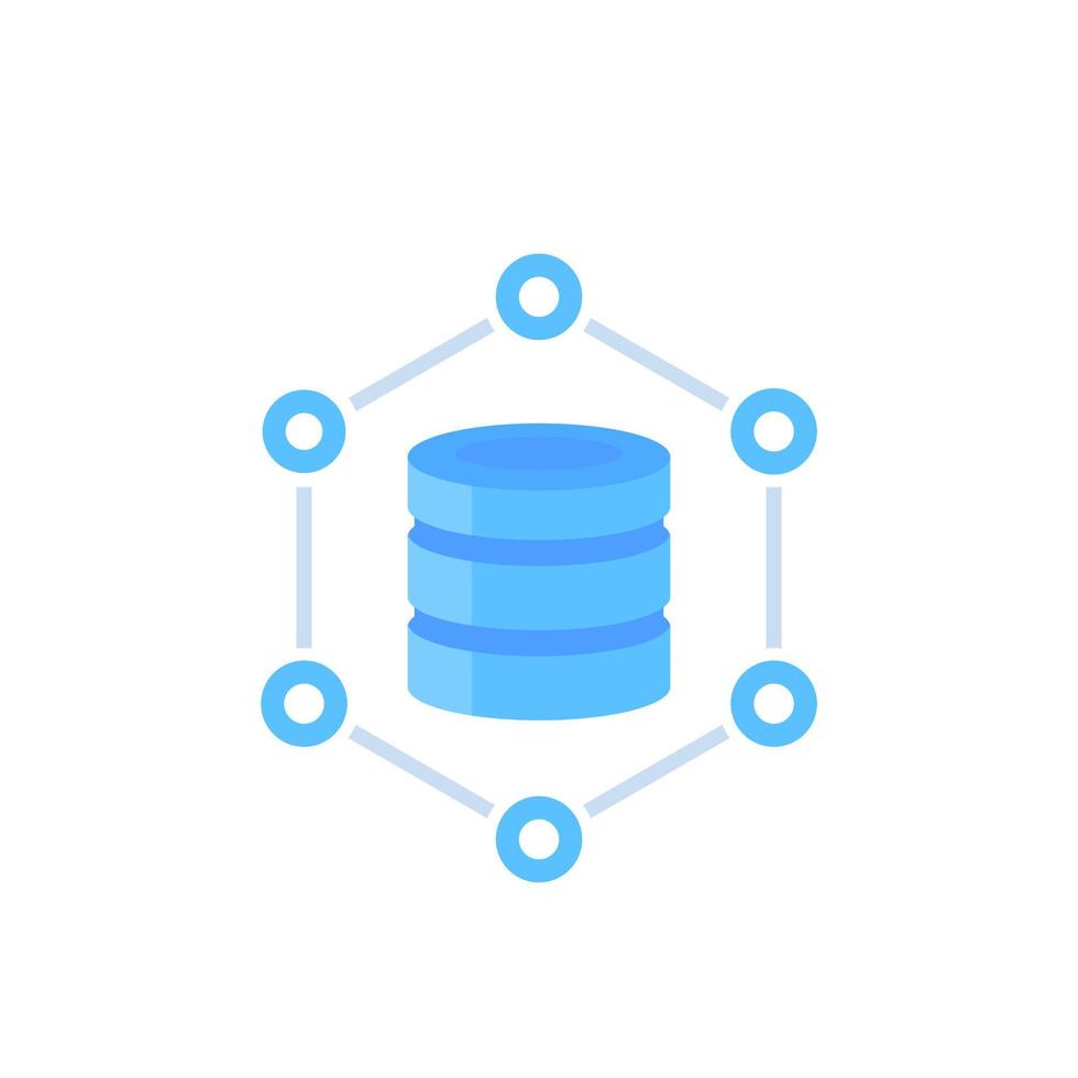 base de datos, ilustración de vector de almacenamiento de datos