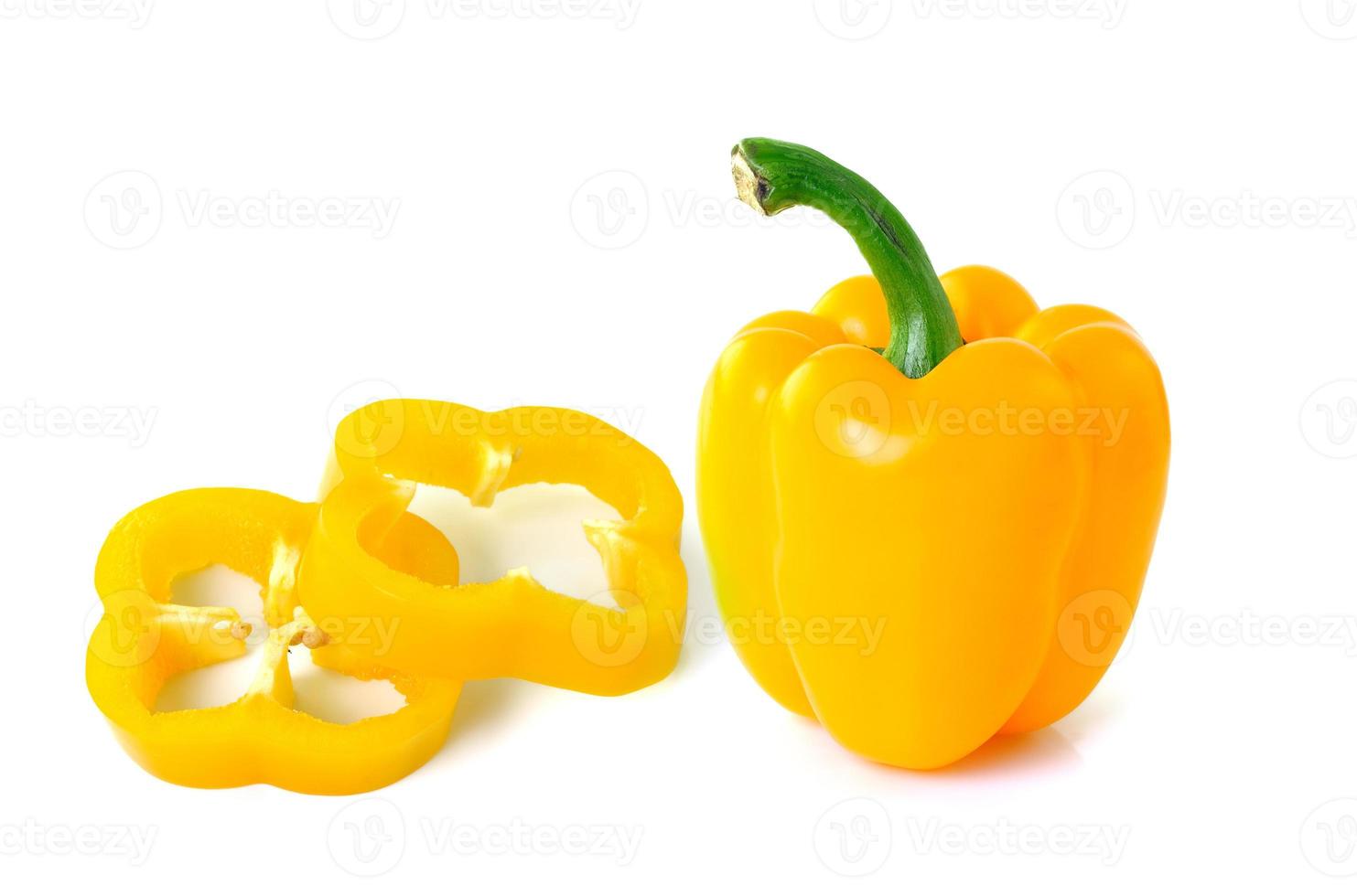 sweet yellow pepper isolated on white background photo