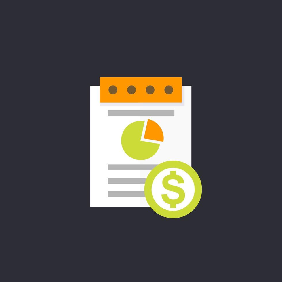expense report icon, flat style vector