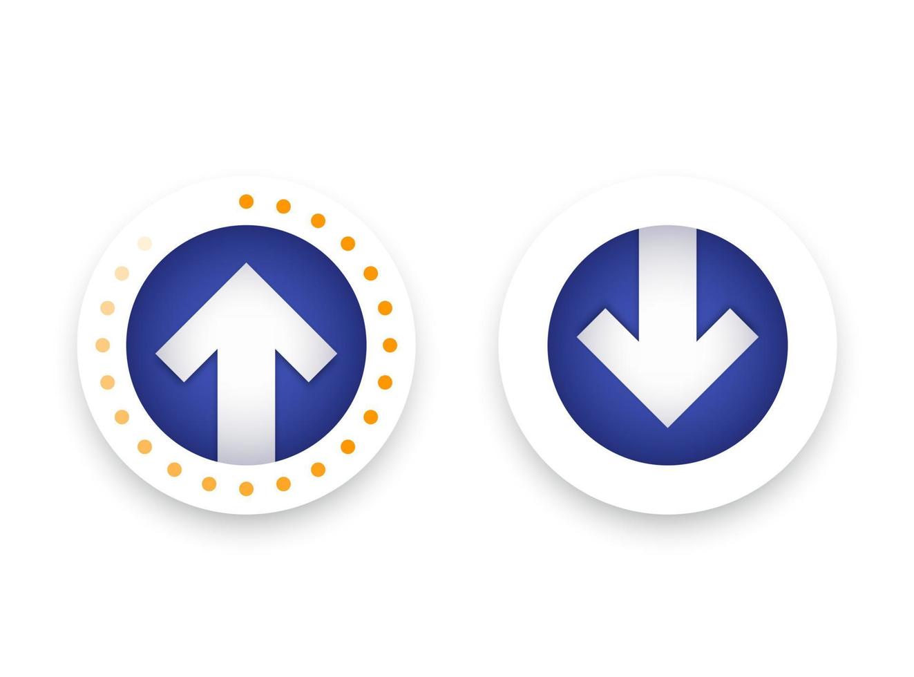 download, upload icons, vector buttons with arrow