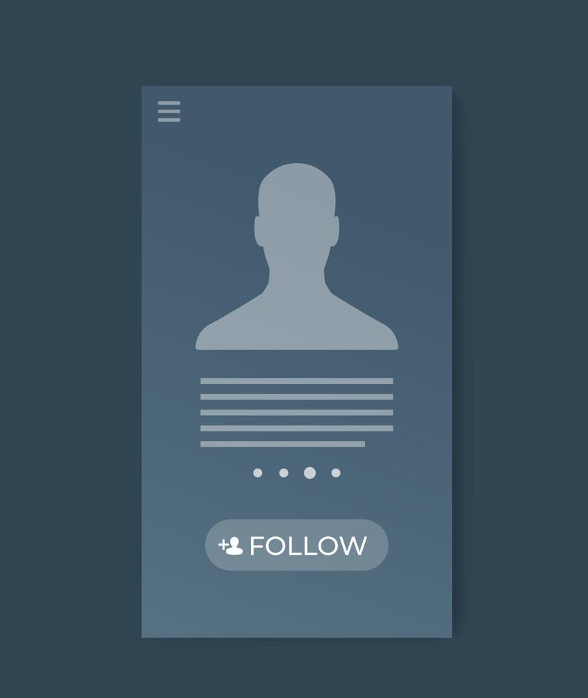 follow vector button on mobile screen