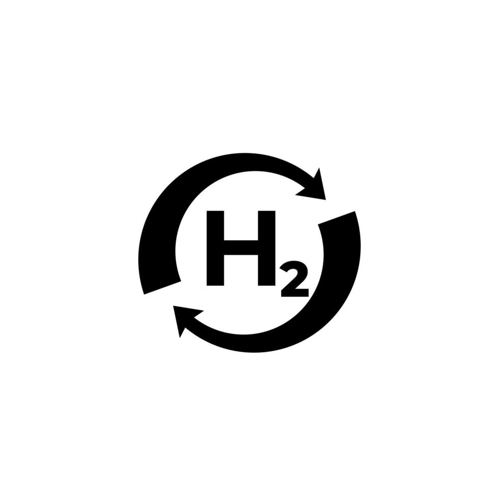 icono de vector de energía de hidrógeno con flechas