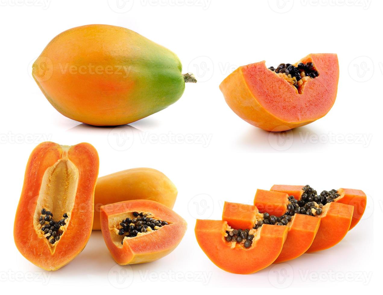 papaya aislado sobre fondo blanco foto