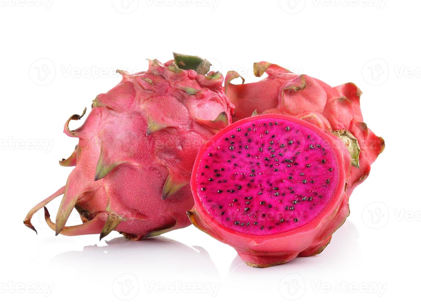 dragon fruit on white background photo