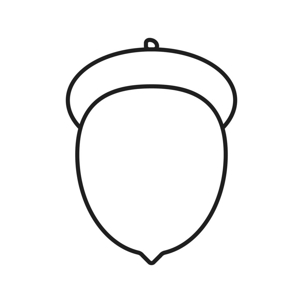 Acorn linear icon. Thin line illustration. Oak fruit contour symbol. Vector isolated outline drawing