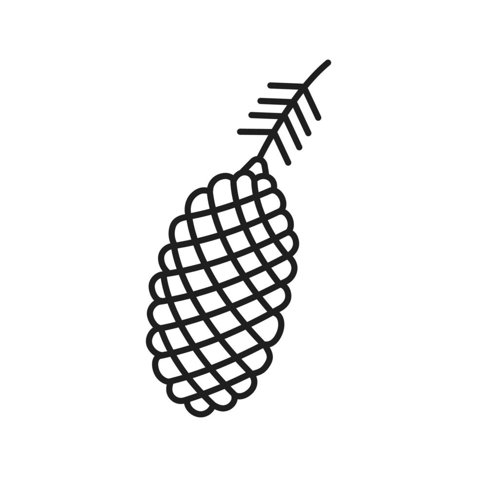 Pine cone linear icon. Thin line illustration. Contour symbol. Vector isolated outline drawing