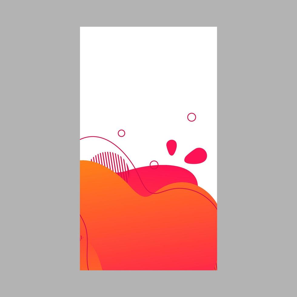 Orange dynamic abstract fluid social media background. Wavy bubble web banner, screen, mobile app colorful design. Flowing liquid gradient shapes. Geometric social network stories theme template vector