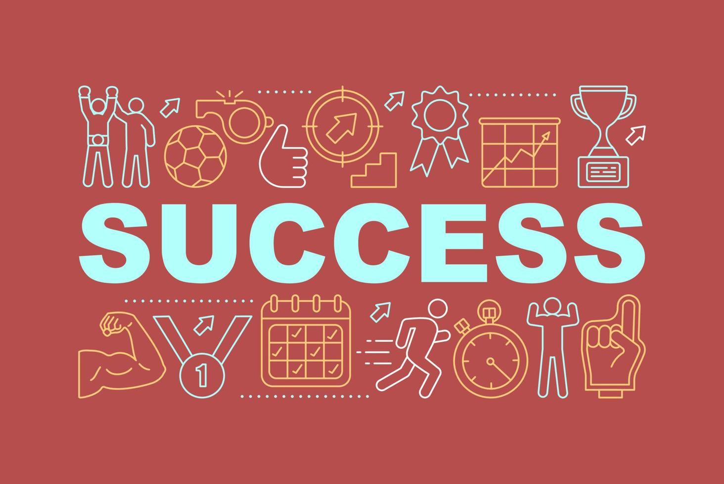 Sport success word concepts banner. Championship. Sports training. Fitness, workout, team sports. Isolated lettering typography idea with linear icons. Vector outline illustration