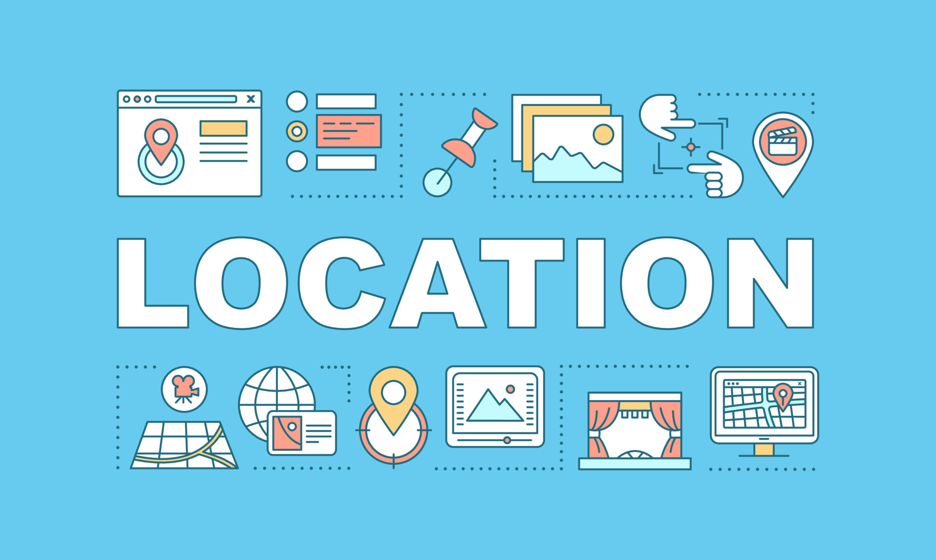 Location Word Concepts Banner Film Location Scouting Video Production 