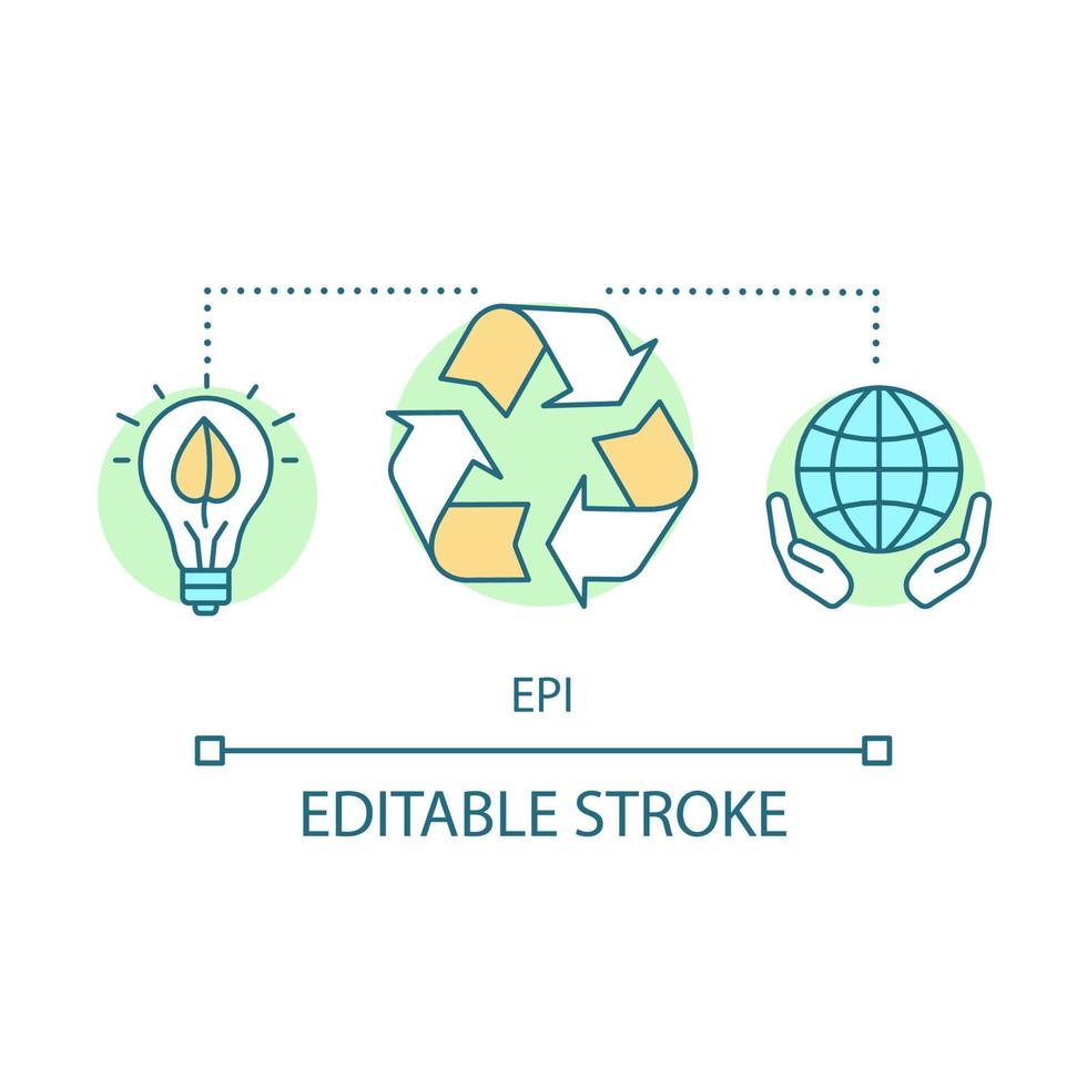 EPI concept icon. Environmental Performance Index idea thin line illustration. Environment, ecology. Waste recycling. Eco energy. World protection. Vector isolated outline drawing. Editable stroke