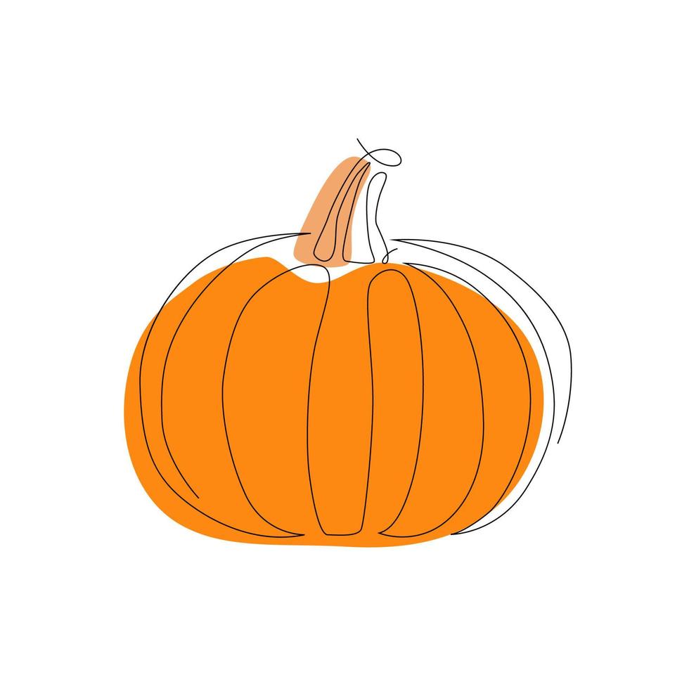 calabaza estilizada aislado sobre fondo blanco. icono de vector de una línea, logotipo o símbolo. ilustración vectorial.