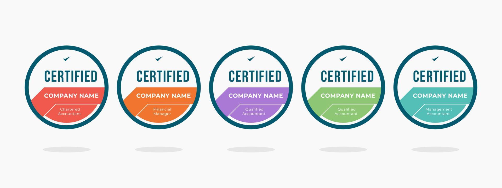 financial badge logo template. certified finance accounting qualifications category. icon design vector illustration