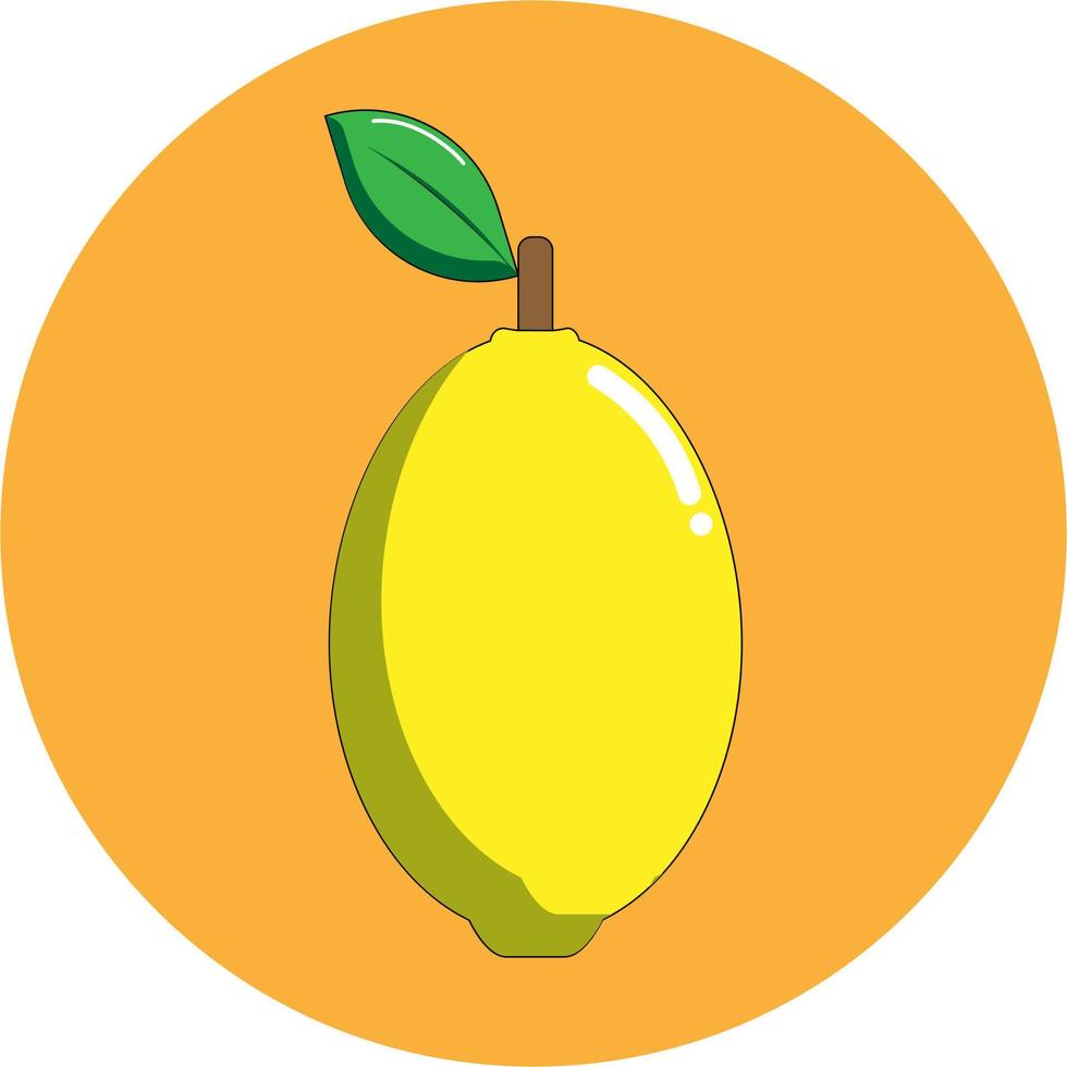 simple and cute lemon icon vector