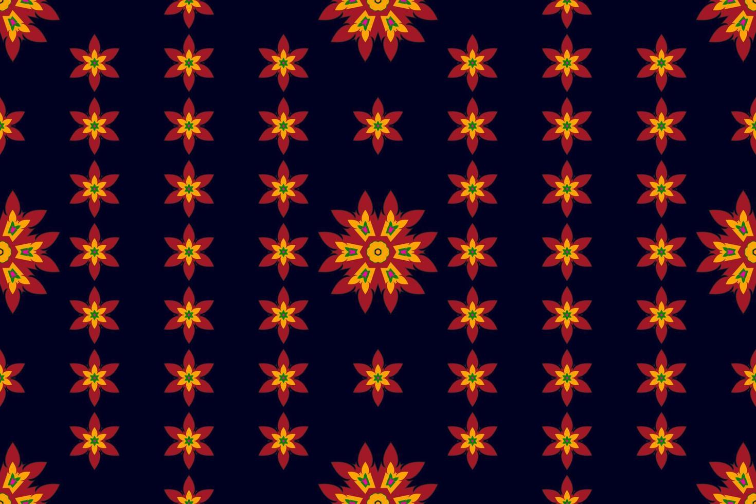 flowers seamless pattern repeating on blue background. design to be printed on the cloth or ethnic fabric. vector