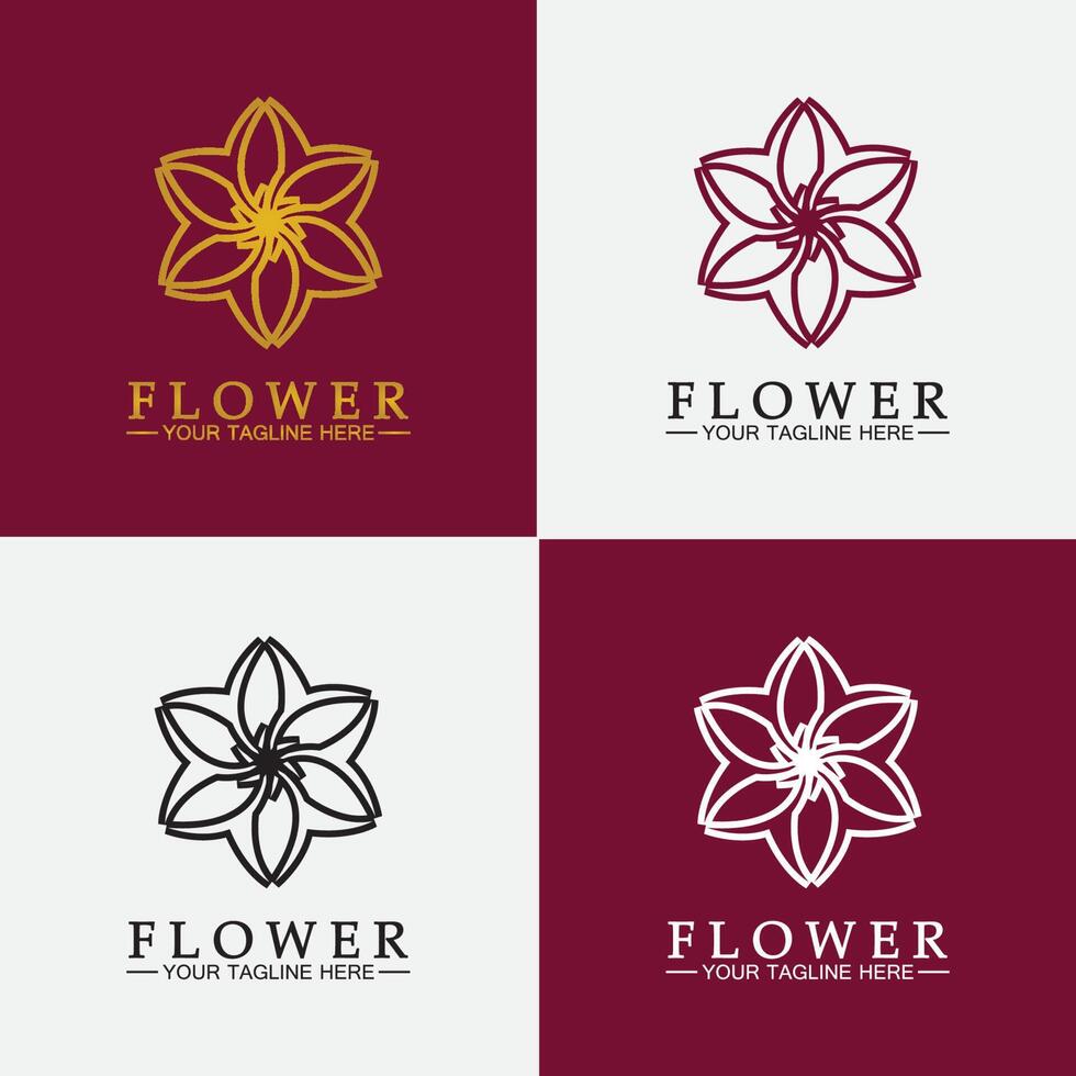 Flower logo vector illustration design template