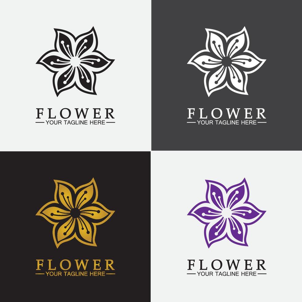 Flower logo vector illustration design template