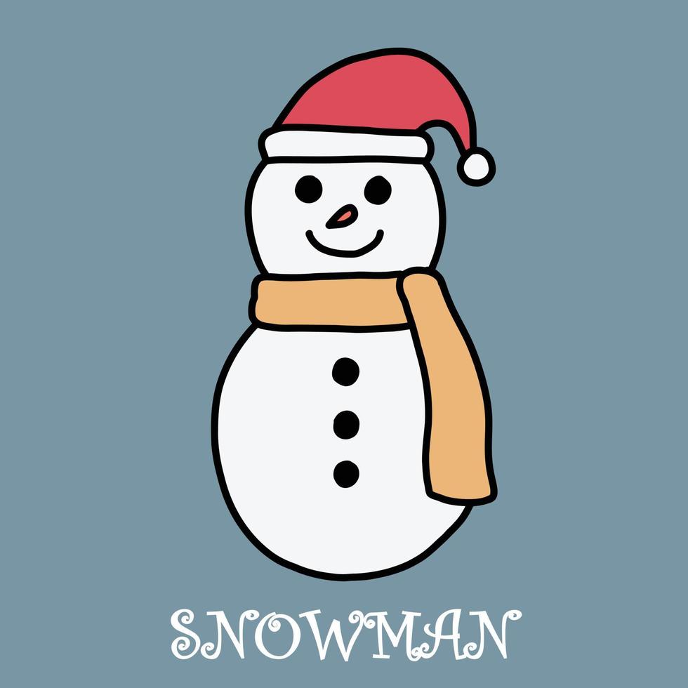 doodle freehand sketch drawing of a snowman. vector