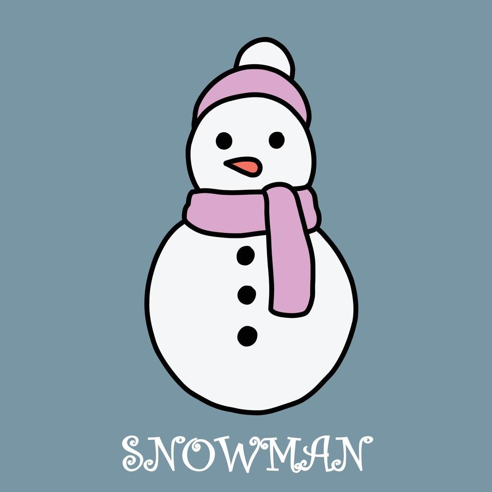 doodle freehand sketch drawing of a snowman. vector