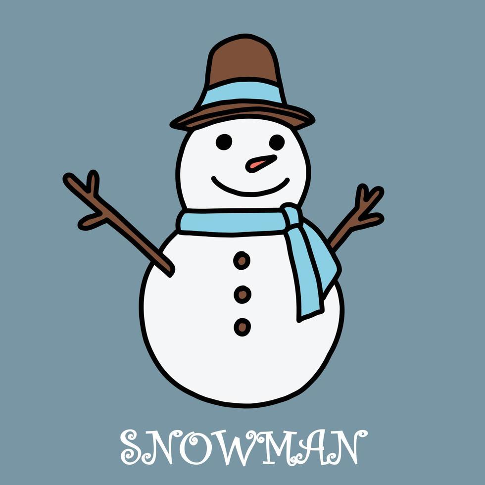 doodle freehand sketch drawing of a snowman. vector