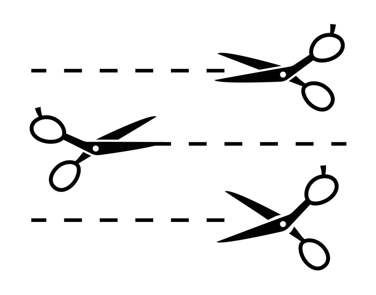 Scissor Icon set, Scissor black vector set