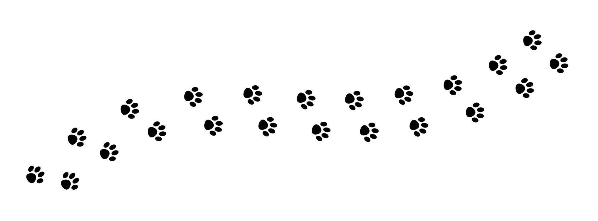 Dog and cat paw prints collection, paw icon set black icon vector