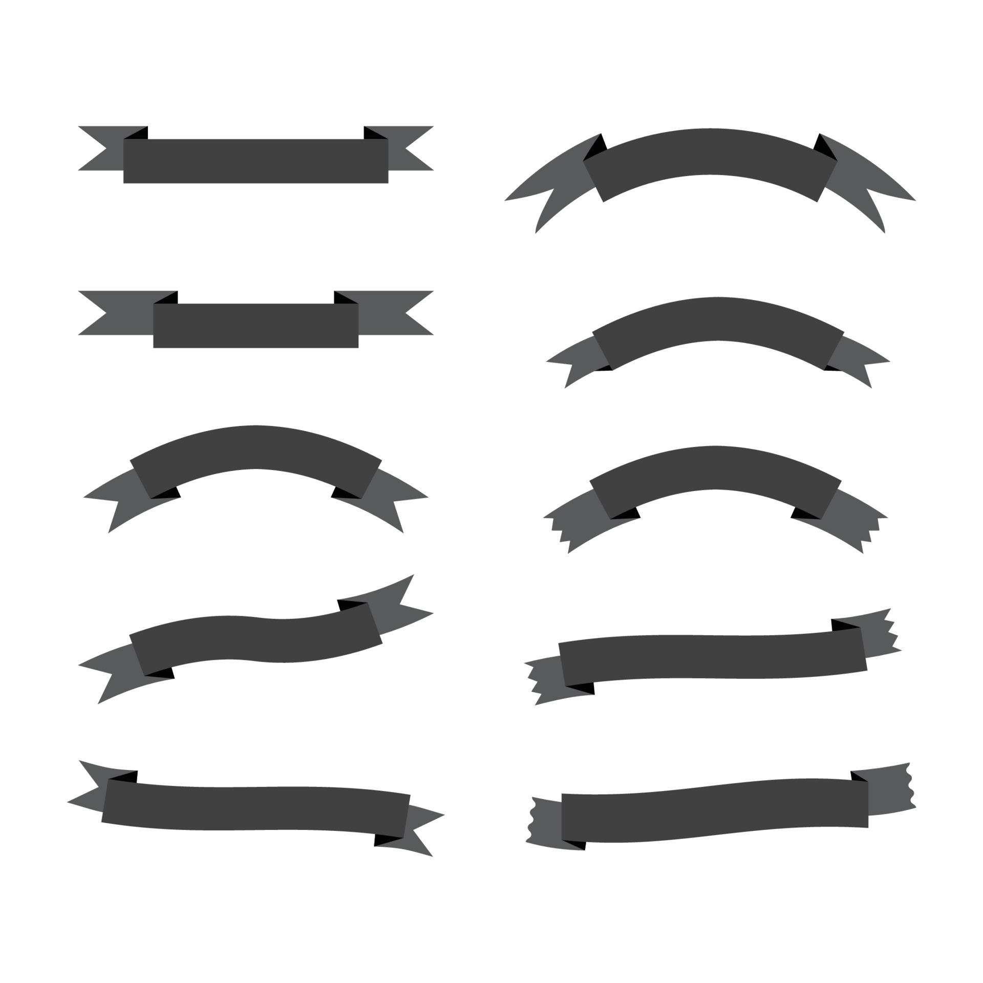 Ribbon banner set. Ribbons collection. Red ribbons. Vector ribbon