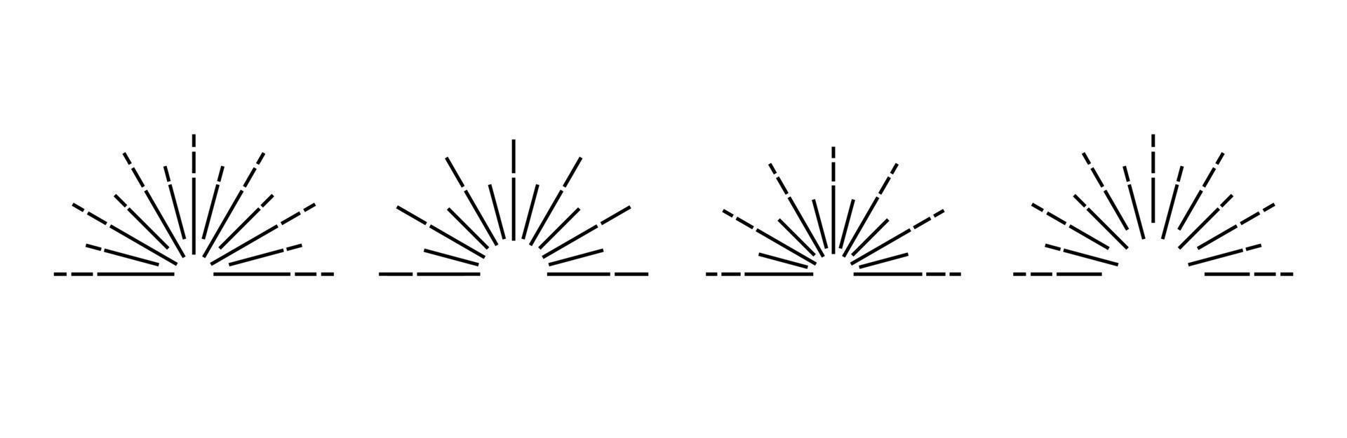 Sun simple icons collection. Vector illustration