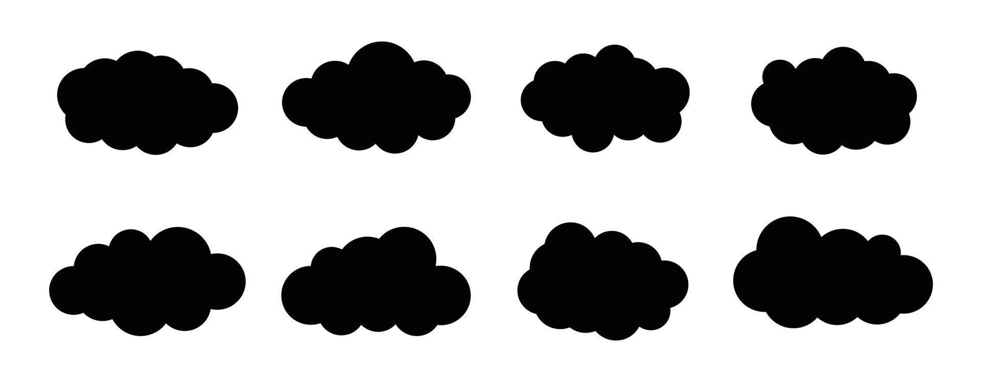 cloud icon set, cloud vector set, cloud clipart set black icon set