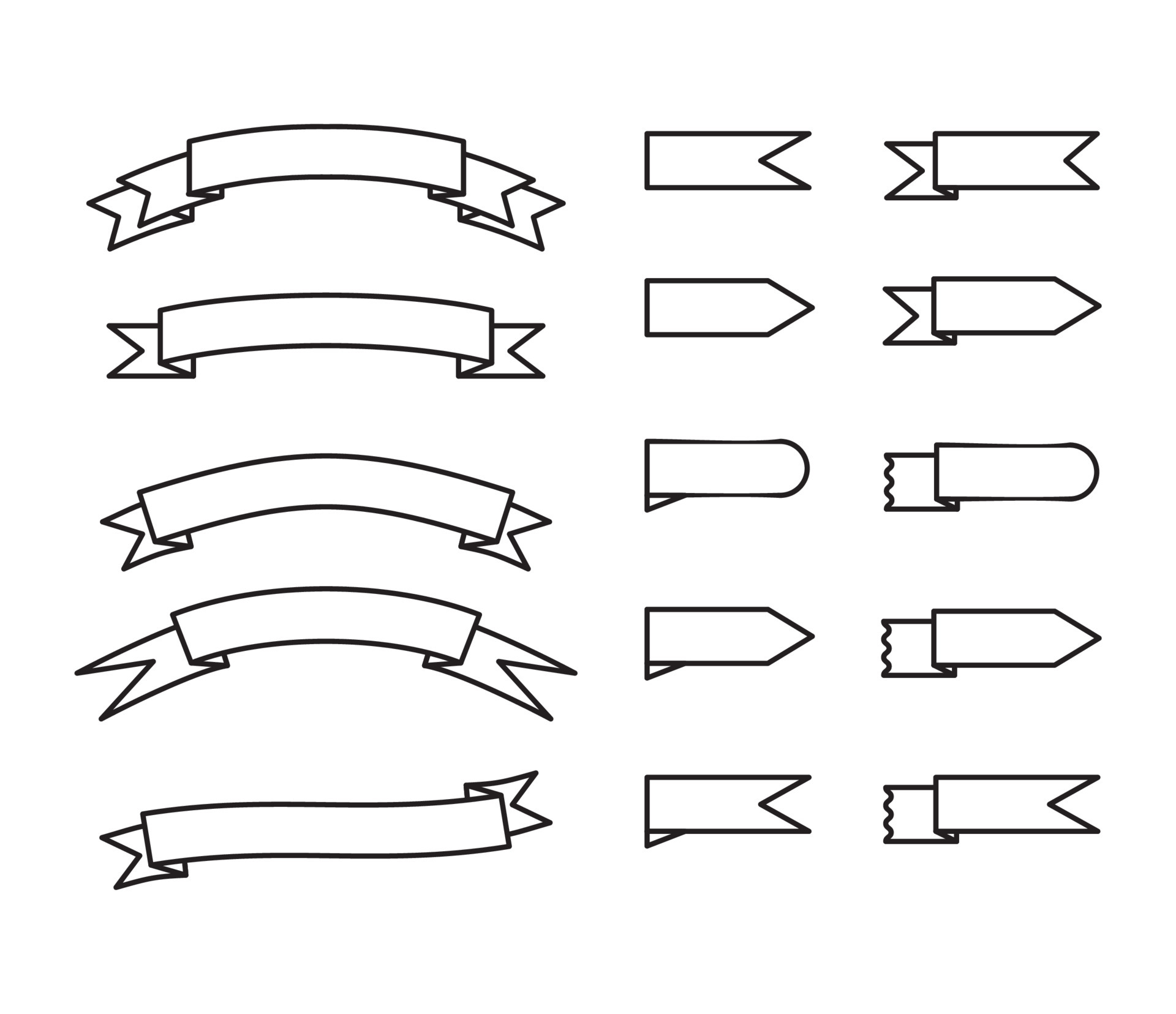 Ribbon banner set. Ribbons collection. Red ribbons. Vector ribbon