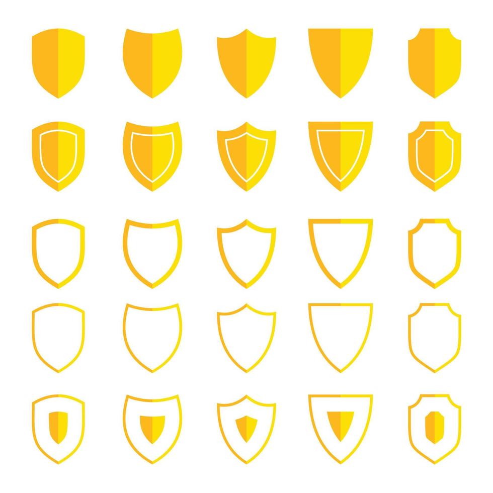 conjunto de iconos de escudo proteger conjunto de vectores de escudo iconos de seguridad de escudo