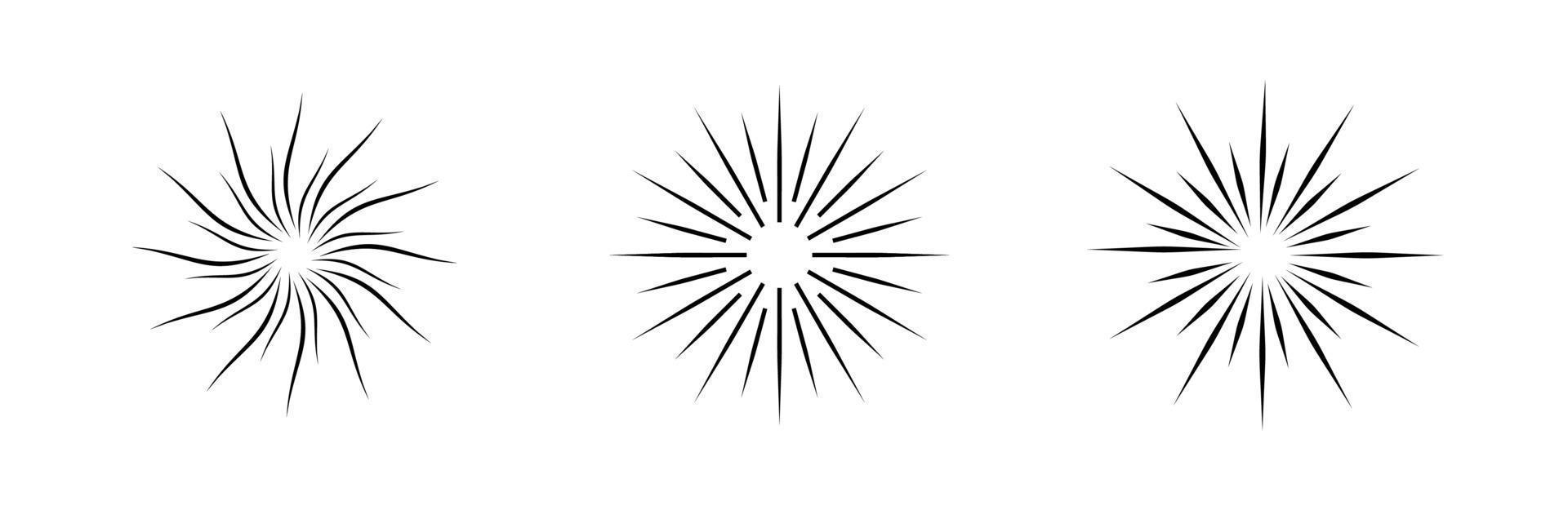 Sun simple icons collection. Vector illustration