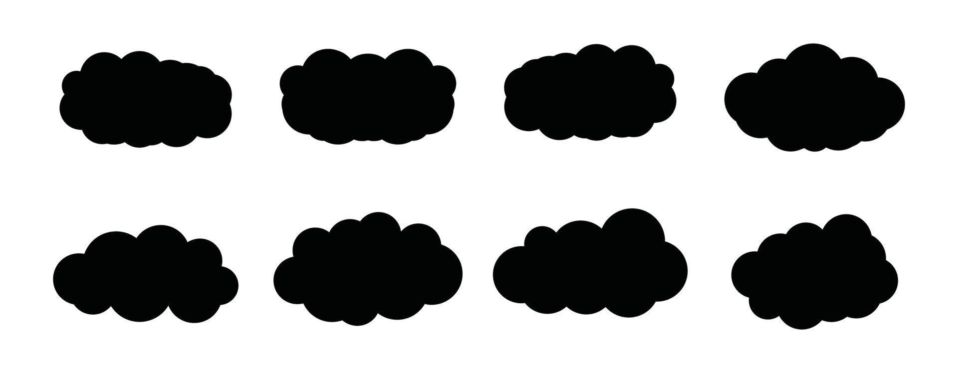 cloud icon set, cloud vector set, cloud clipart set black icon set