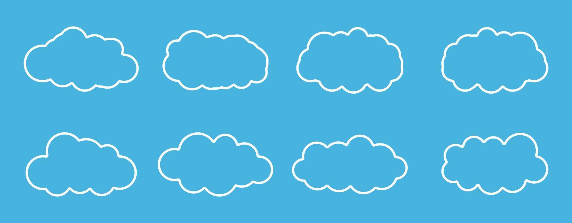 cloud icon set, cloud vector set, cloud clipart set black icon set