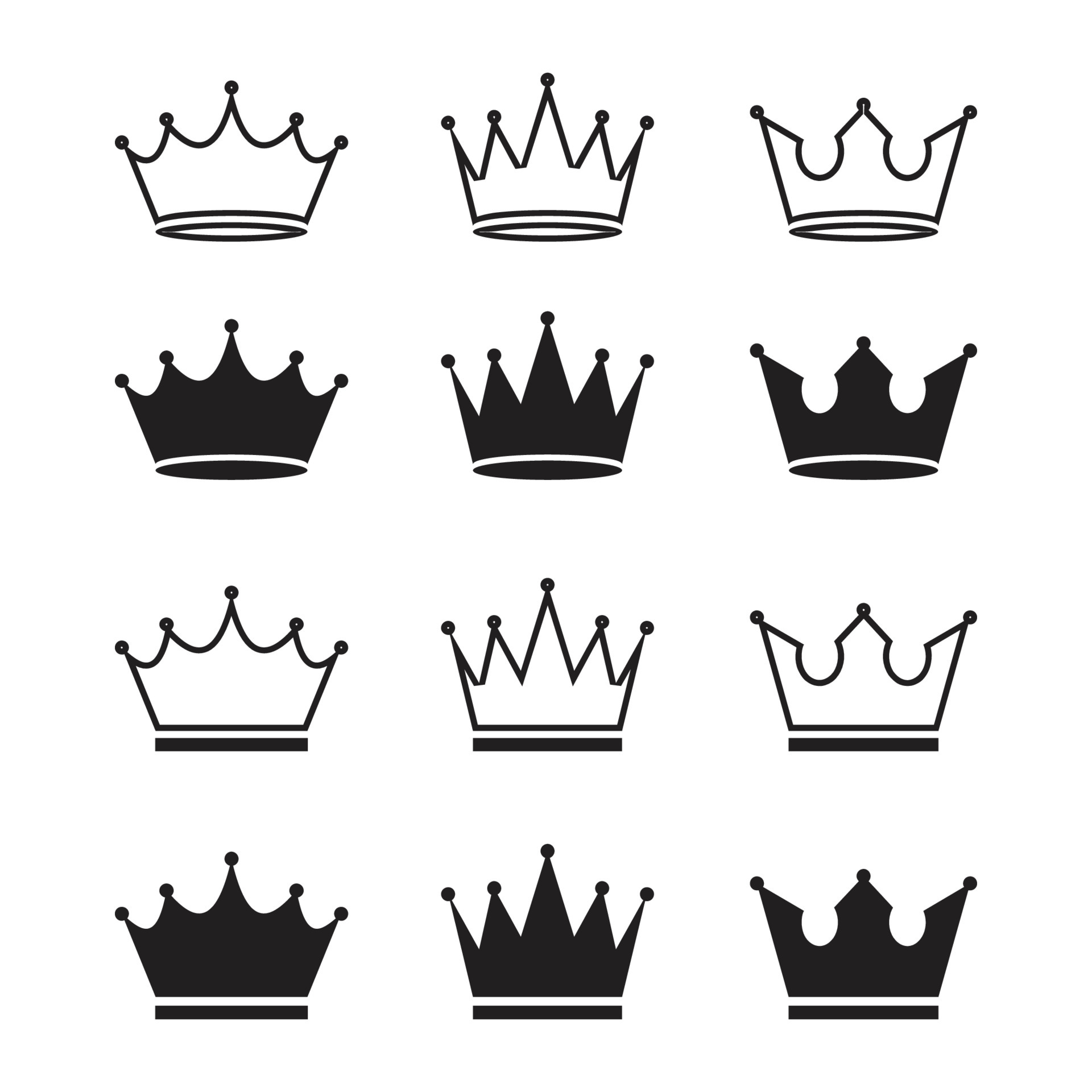 Crown icons set. Crown symbol collection. Vector illustration 4186089 ...