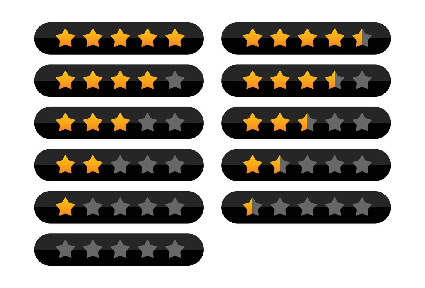 star icon black set, rating icon black set icon vector