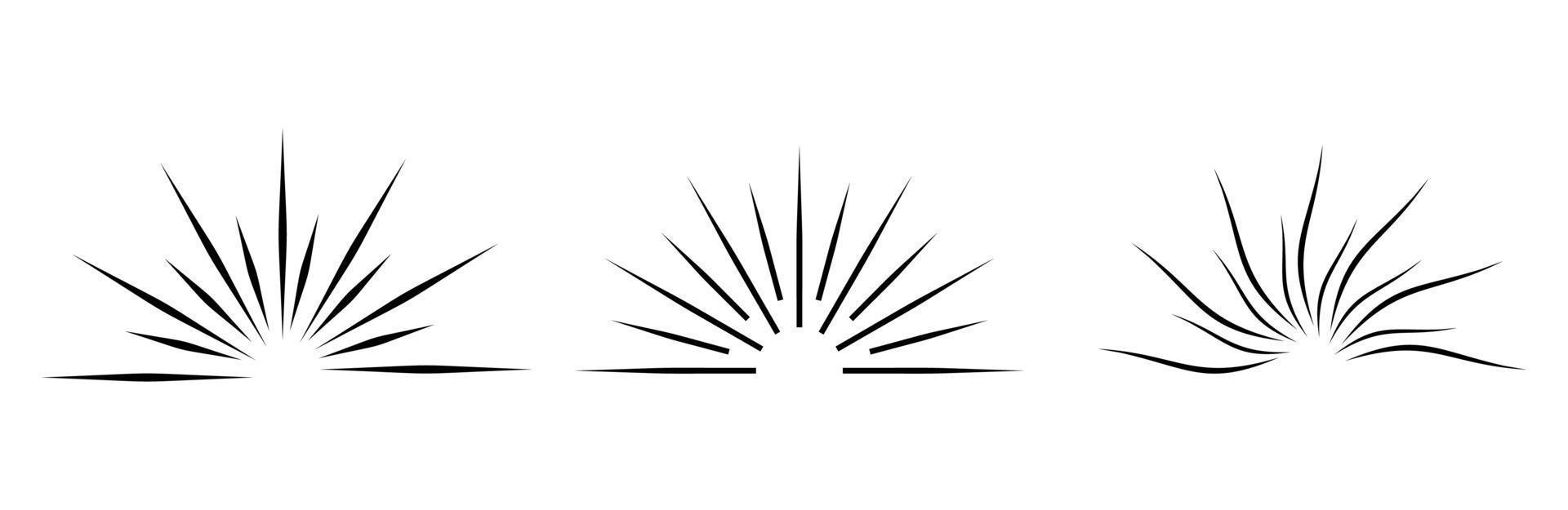 Sun simple icons collection. Vector illustration