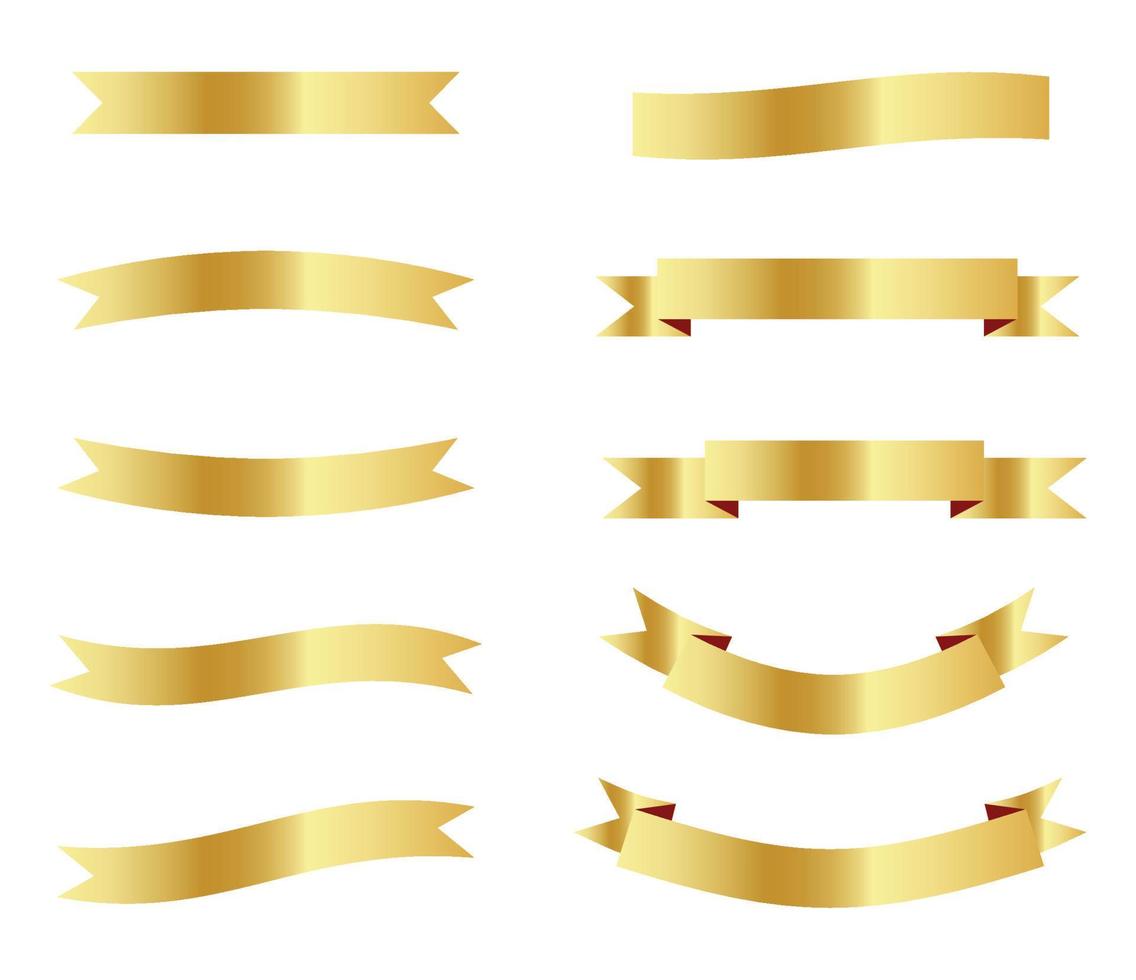 Ribbon banner set. Ribbons collection. Red ribbons. Vector ribbon