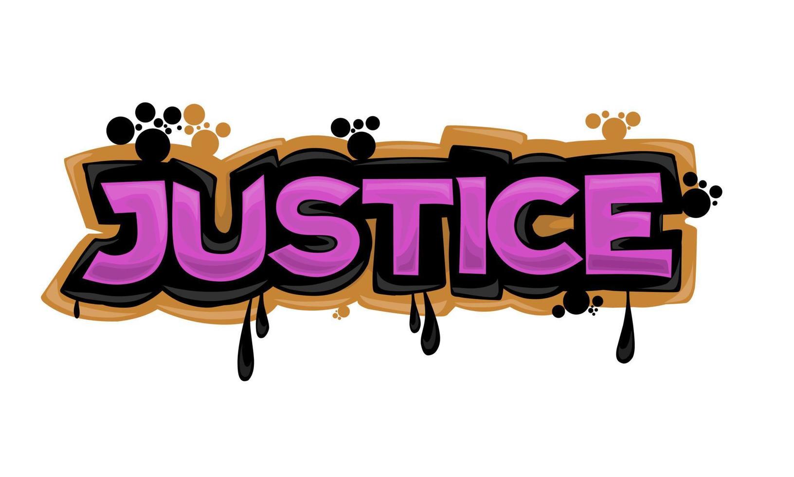 Graffiti diseño justicia escritura colorido vector