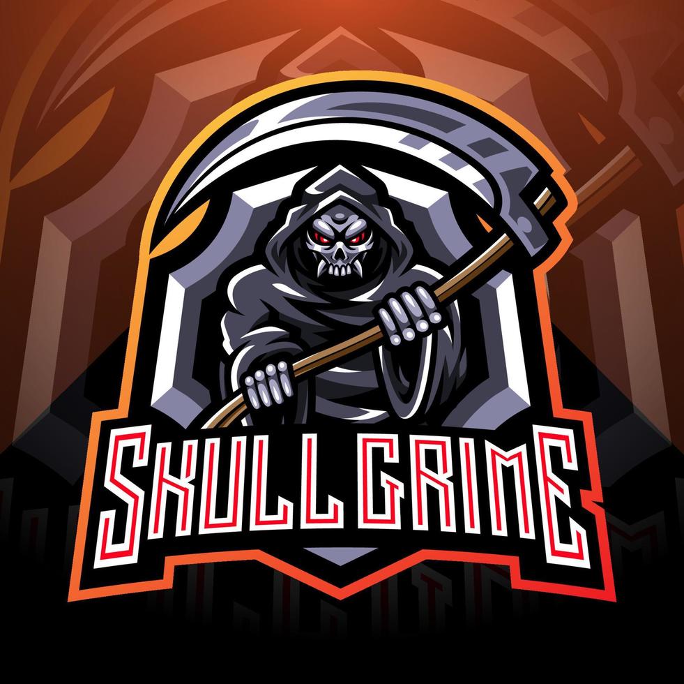 Skull grime reaper esport mascot logo vector