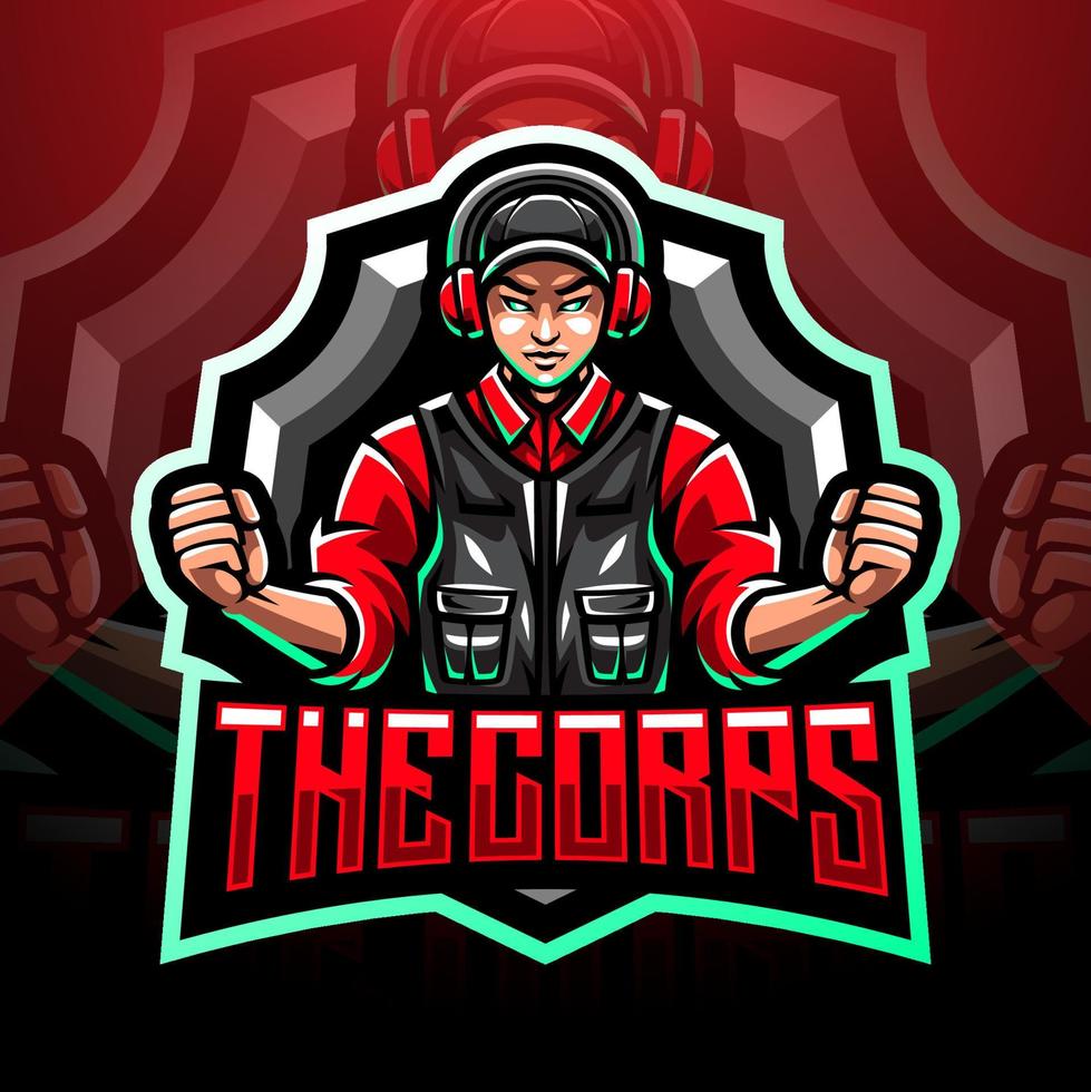 The corps esport mascot logo vector