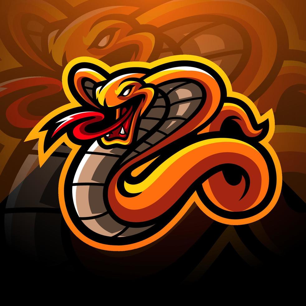 Cobra esport mascot logo design vector