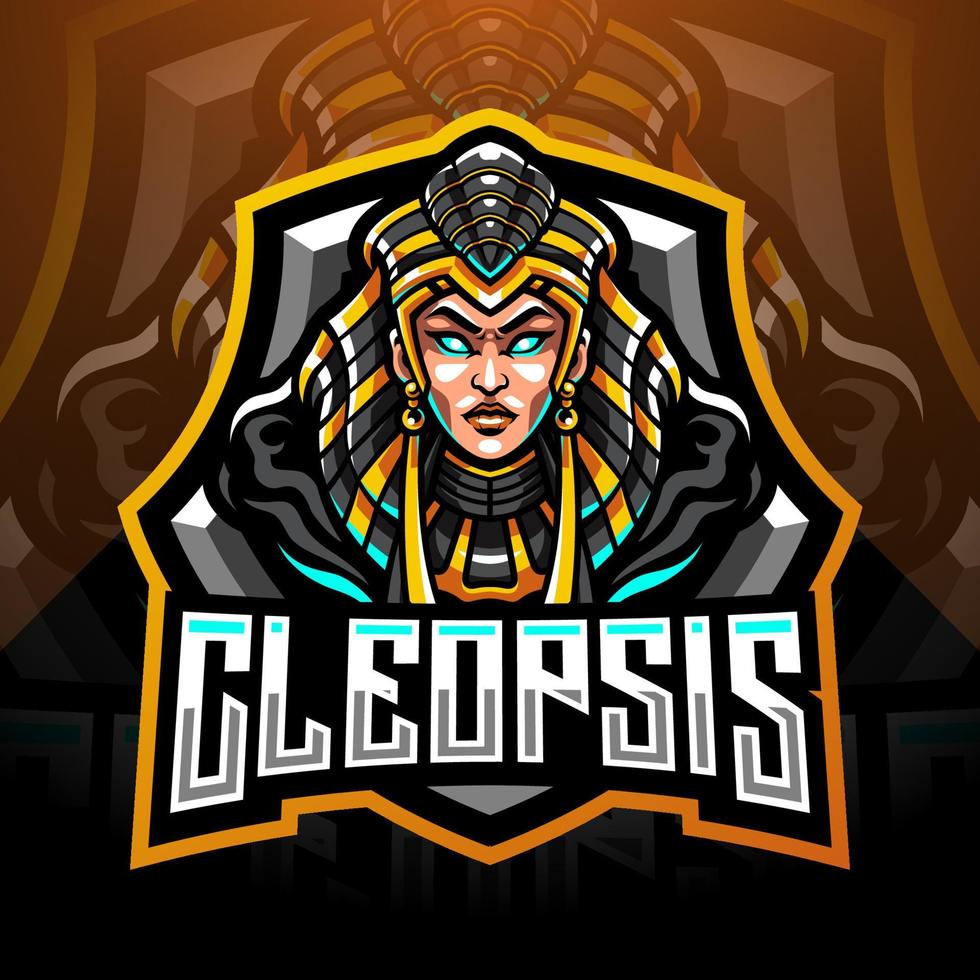 diseño de logotipo de mascota cleopsis esport vector