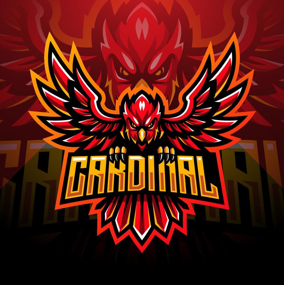 Cardinal esport mascot logo design vector