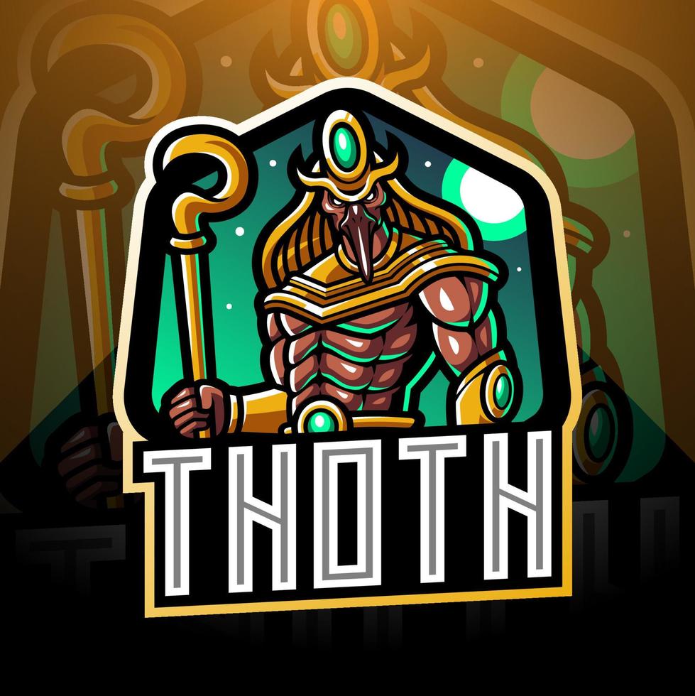 diseño de logotipo de mascota de thoth esport vector