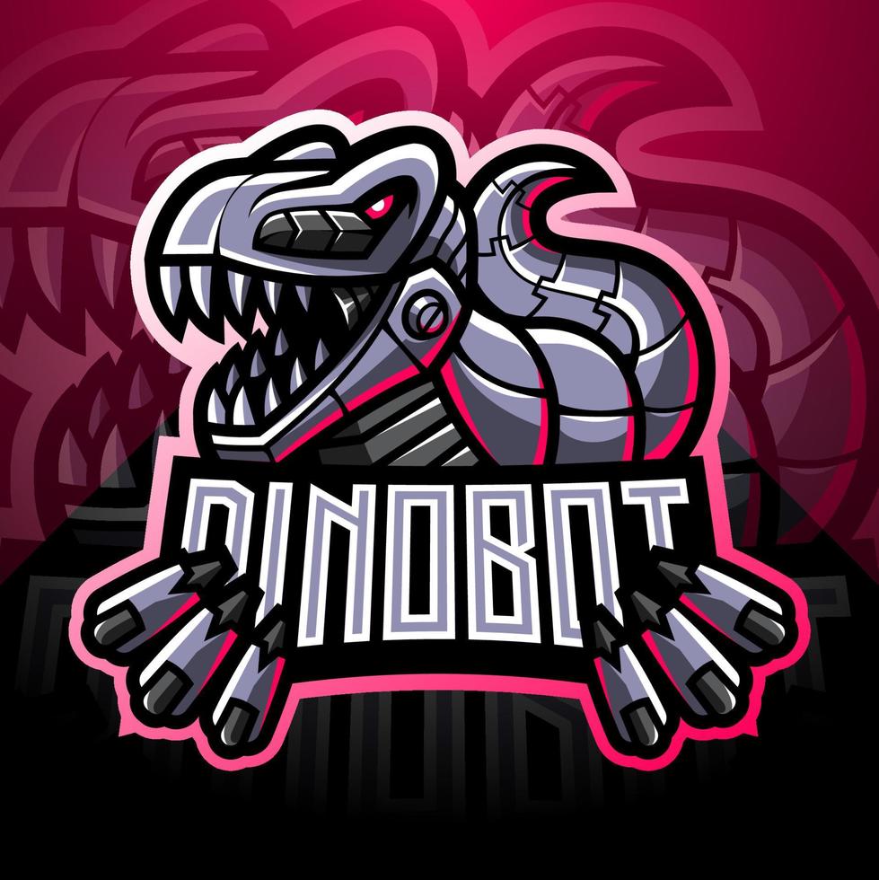 dinosaurio robot esport mascot logo design vector