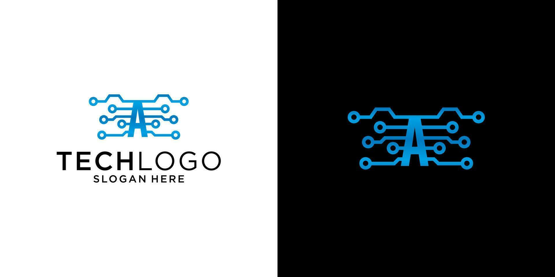 una plantilla de diseño de tecnología de logotipo vector