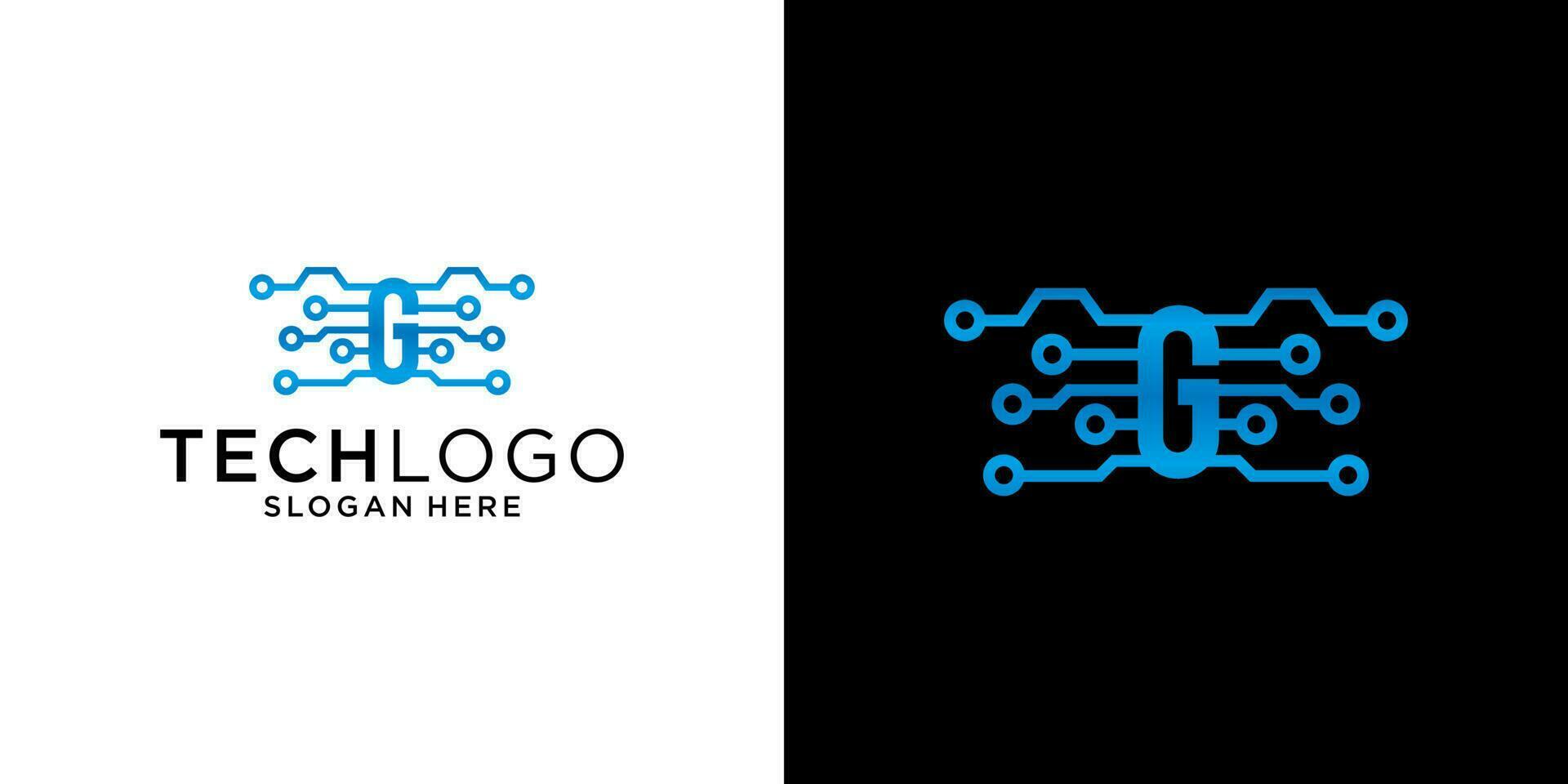 G logo technology design template vector